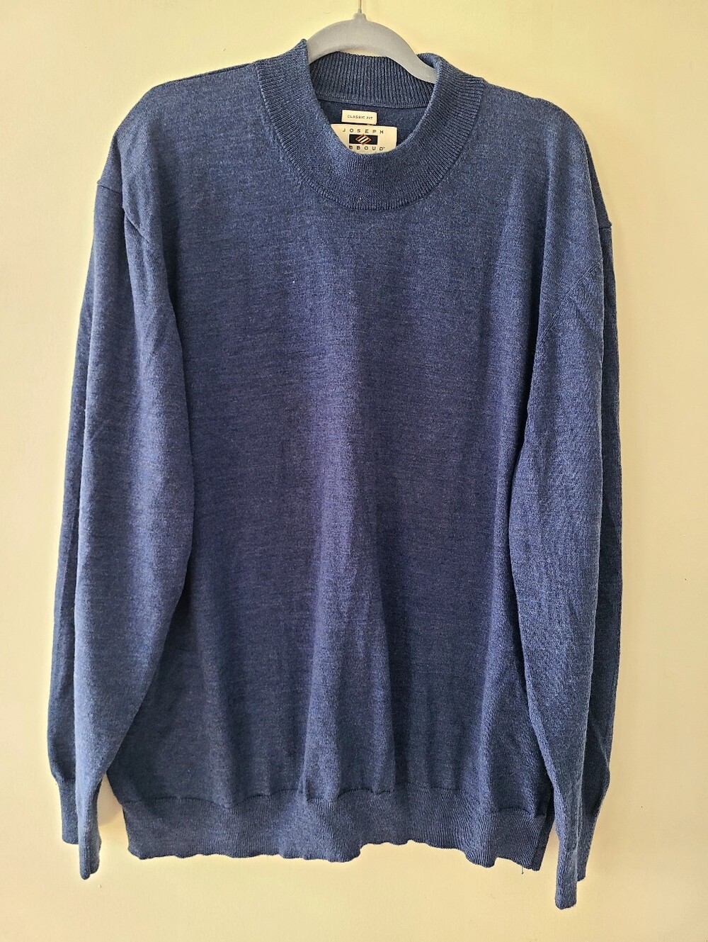 Joseph Abboud Merino Wool Blend Blue Crewneck Sweater 2X Classic Fit